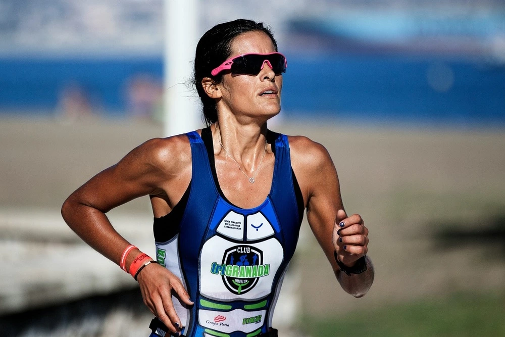 Female athlete running