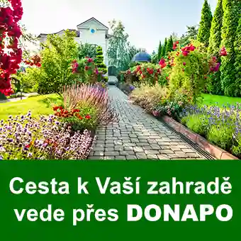 Zahrada s cestičkou a květinami vedoucí k domu.