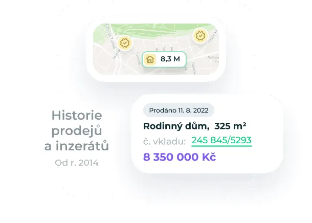 Historie prodeje nemovitosti s cenou z katastru