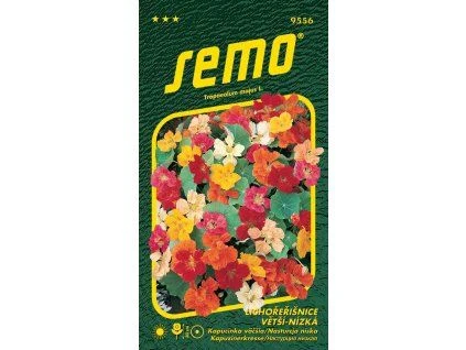 Sáček s semeny kvetoucího Tropaeolum majus.