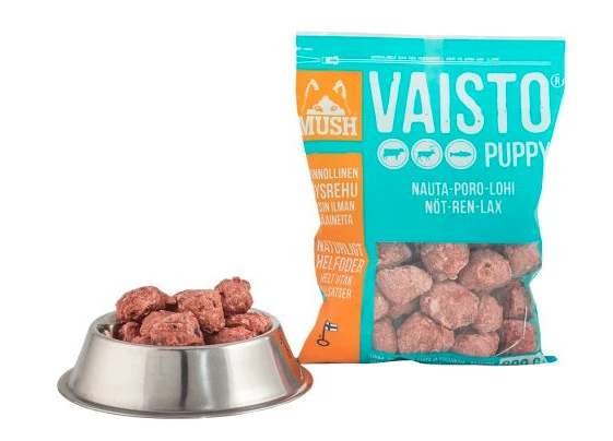 Krmivo pro štěňata Vaisto Puppy v sáčku a misku