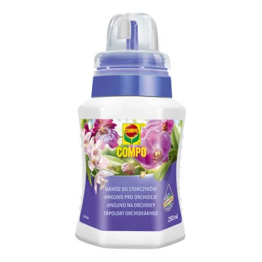 Hnojivo pro orchideje značky Compo v bílé lahvi